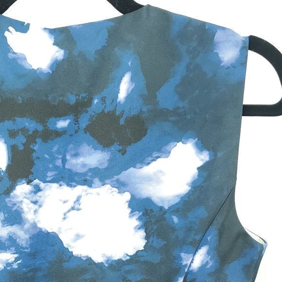 Kate Spade Navy and White Cloud Print Mini Dress - Picture 9 of 15